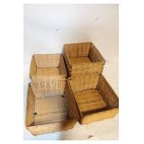 Set of 6 Rustic Wicker Storage Baskets