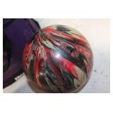 Ebonite Bowling Ball with Purple Tote Bag