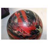 Ebonite Bowling Ball with Purple Tote Bag