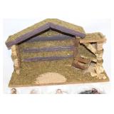 Nativity Scene with 10 Figurines and Stable