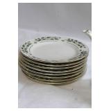 Ivory Holly China Set - Coffee Pot and 11 Dinner Plates