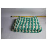 Handmade Green and White Crochet Blanket