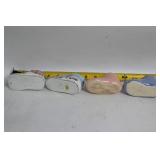 Set of 4 Vintage Ceramic Baby Shoe Planters with Floral Design