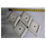 Set of 4 Lefonâs Japan Porcelain Floral Wall Plaques