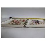 Set of 4 Lefonâs Japan Porcelain Floral Wall Plaques