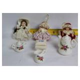 Collection of Porcelain Miniature Tea Set and Victorian Dolls