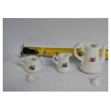 Collection of Porcelain Miniature Tea Set and Victorian Dolls