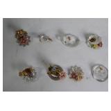 Set of 8 Crystal Animal Figurines with Gold Accents