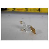 Set of 8 Crystal Animal Figurines with Gold Accents