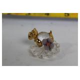 Set of 8 Crystal Animal Figurines with Gold Accents