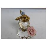 Set of 8 Crystal Animal Figurines with Gold Accents