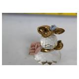 Set of 8 Crystal Animal Figurines with Gold Accents