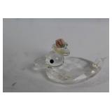 Set of 8 Crystal Animal Figurines with Gold Accents