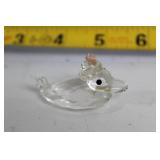 Set of 8 Crystal Animal Figurines with Gold Accents