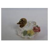 Set of 8 Crystal Animal Figurines with Gold Accents