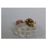 Set of 8 Crystal Animal Figurines with Gold Accents
