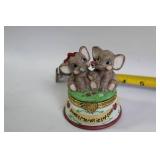 Collection of Elephant Figurines and Trinket Box