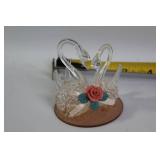 Set of 6 Ornamental Glass Figurines with Floral and Fruit Designs