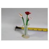 Set of 6 Ornamental Glass Figurines with Floral and Fruit Designs