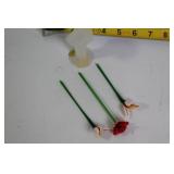 Set of 6 Ornamental Glass Figurines with Floral and Fruit Designs