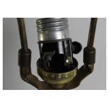 Vintage Porcelain Table Lamp with Floral and Cherub Design