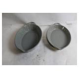 Set of 2 Gray Ceramic Bakeware Dishes with Handles