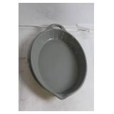 Set of 2 Gray Ceramic Bakeware Dishes with Handles