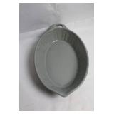 Set of 2 Gray Ceramic Bakeware Dishes with Handles