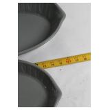 Set of 2 Gray Ceramic Bakeware Dishes with Handles