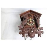Vintage Wooden Cuckoo Clock with Bird Motifs