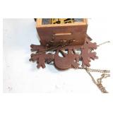 Vintage Wooden Cuckoo Clock with Bird Motifs