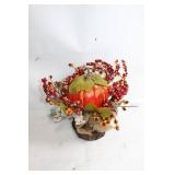 Autumn Harvest Floral Arrangement with Artificial Pumpkin