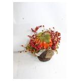 Autumn Harvest Floral Arrangement with Artificial Pumpkin