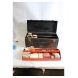 Used Metal Toolbox with Assorted Hardware