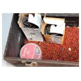 Used Metal Toolbox with Assorted Hardware