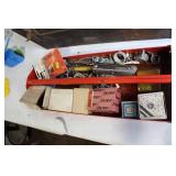 Used Metal Toolbox with Assorted Hardware