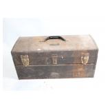 Used Metal Toolbox with Assorted Hardware