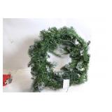 Pre-Lit Artificial Christmas Wreath with Timer - 21 Inch