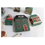 Collection of 19 Miniature Decorative Houses and Holiday Figures
