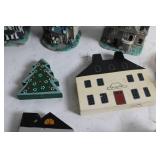 Collection of 19 Miniature Decorative Houses and Holiday Figures