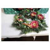 Festive Holiday Wreath and Floral Garland Set