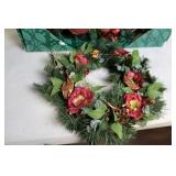 Festive Holiday Wreath and Floral Garland Set