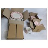 16-Piece Red and White Dinnerware Set