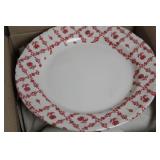 16-Piece Red and White Dinnerware Set