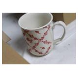 16-Piece Red and White Dinnerware Set