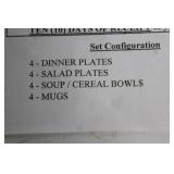 16-Piece Red and White Dinnerware Set