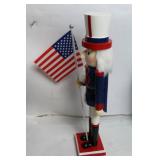 Patriotic Uncle Sam Nutcracker with American Flag