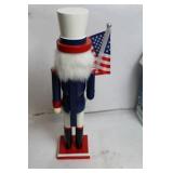 Patriotic Uncle Sam Nutcracker with American Flag