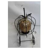 Decorative Glitter Pumpkin with Metal Coach Stand