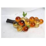 Vintage Lucite Grapes Cluster with Wooden Stem